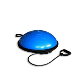 BOSU044-15 Полусфера BOSU гимнастическая, 58см., (синий) в комплекте с эспандером и насосом (B31656)